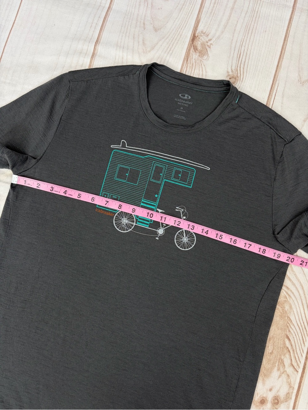 Icebreaker Merino 150 Tech Lite Short-Sleeve Graphic Tee Grey Sz M - Picture 9 of 10